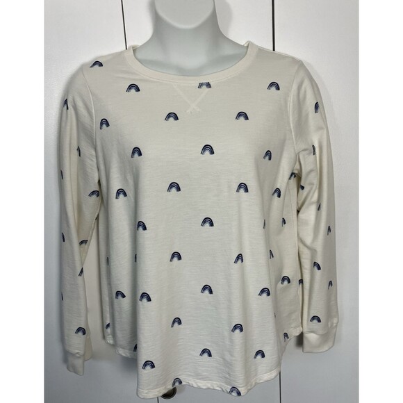 Sonoma Tops - Womens Sonoma Sweatshirt - XL White with Blue Rainbows